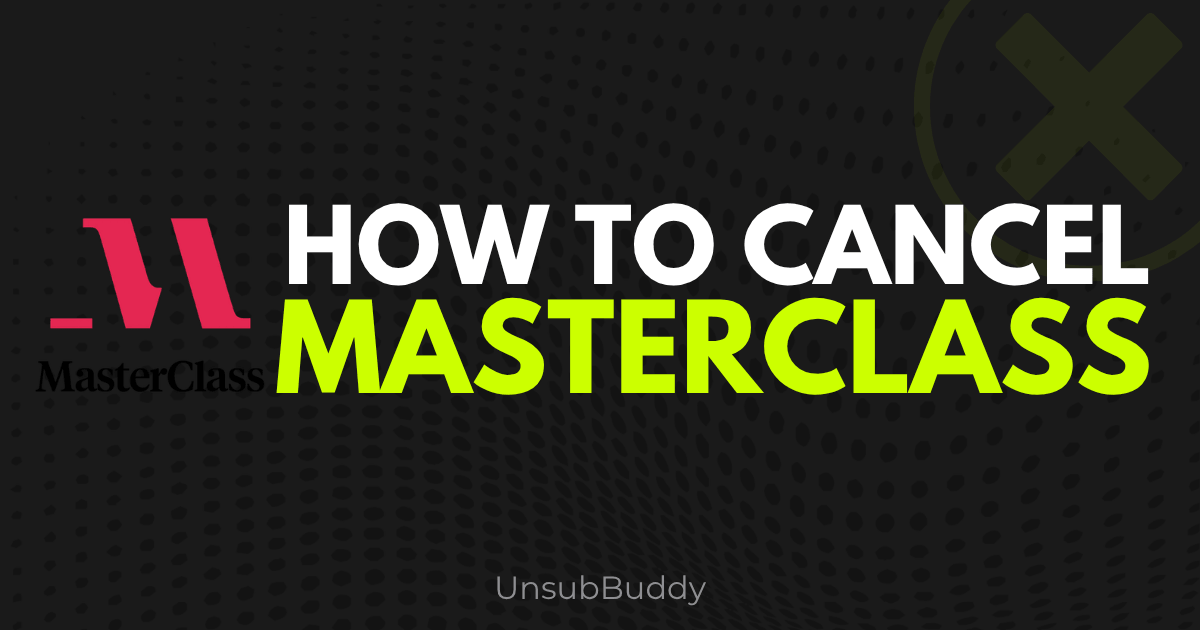 A precise close-up of a desktop web browser showing the MasterClass account settings menu with the cursor hovering over the 'Cancel Membership' button